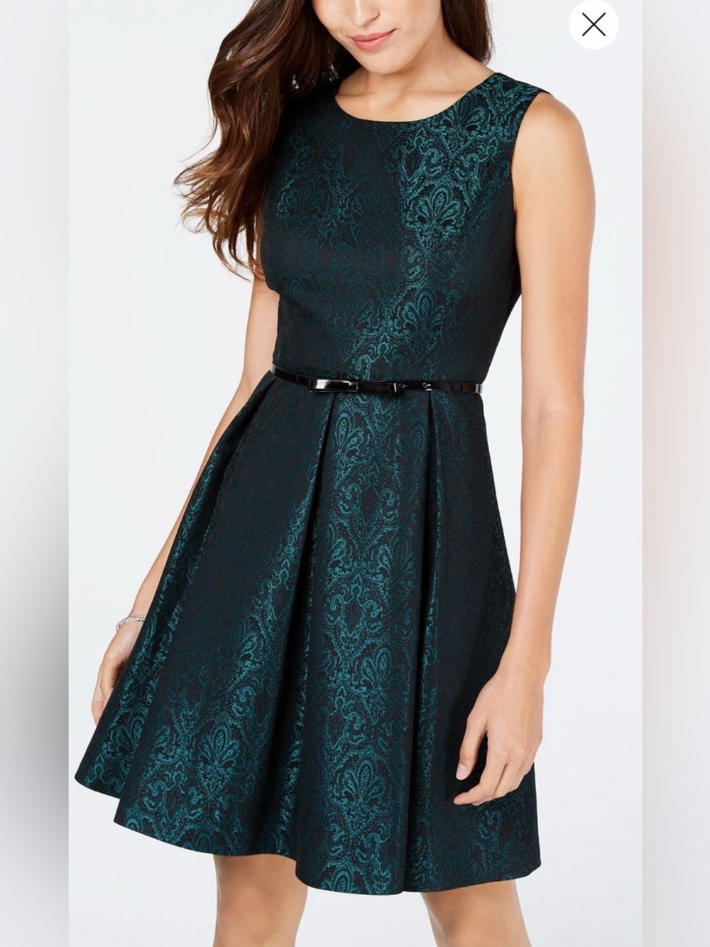 Nine West green and black formal dress